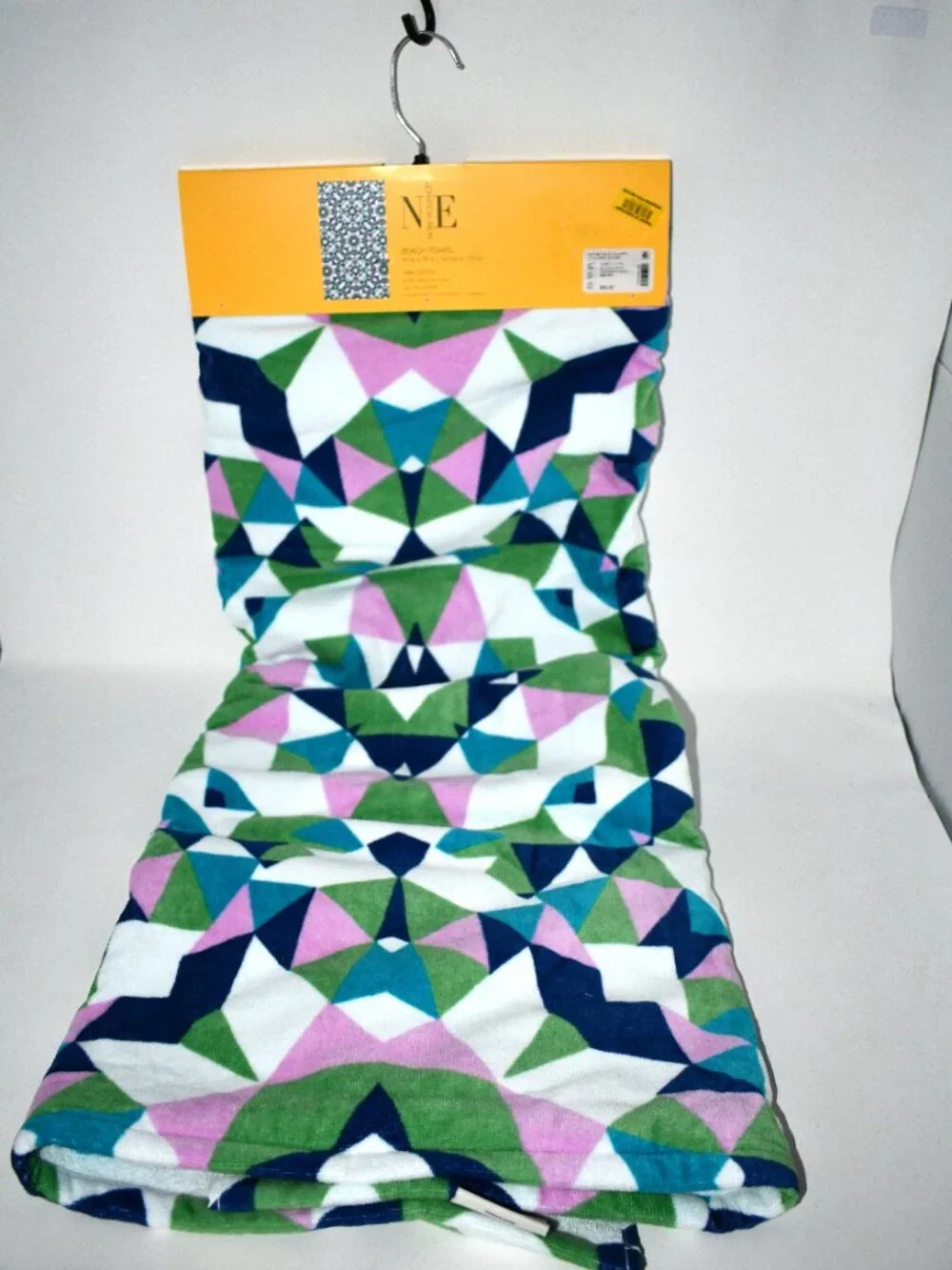 Noble Excellence Beach Towel Blue Multi 40x70 100% Cotton NWT Oversized